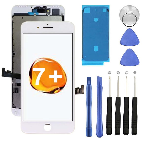KIQ Replacement LCD Screen Full Assembly with Digitizer Compatible with iPhone 7 Plus(Standard)(White)