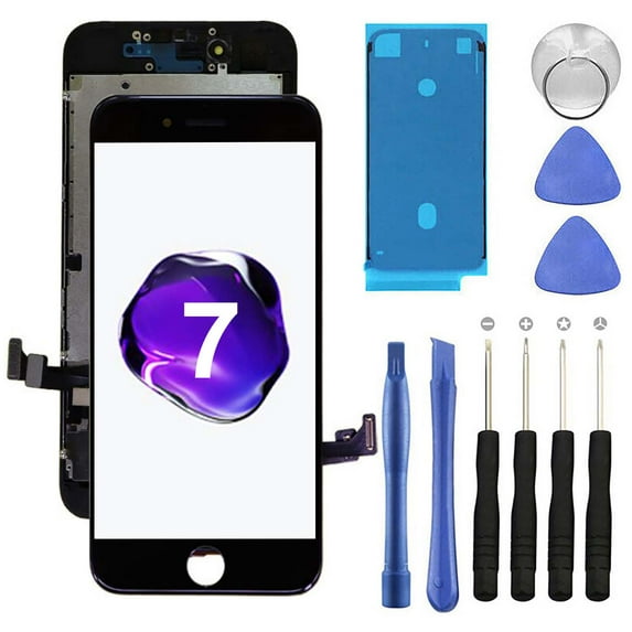 KIQ Replacement LCD Screen Full Assembly with Digitizer Compatible with iPhone 7(Standard)(Black)