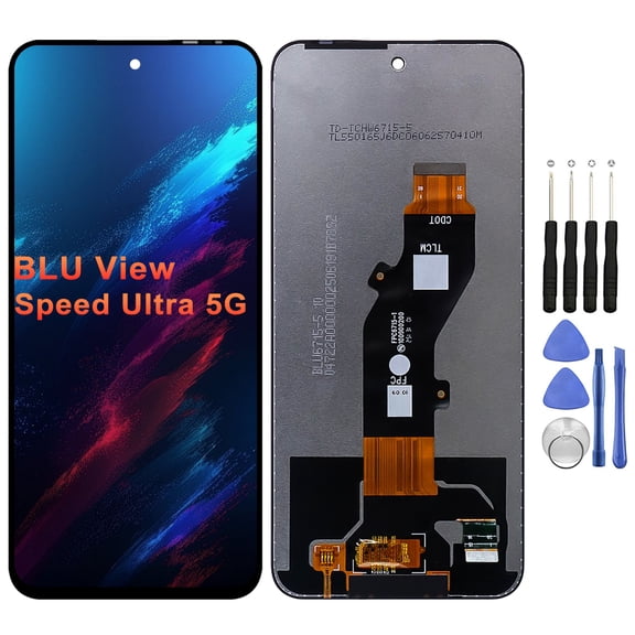 KIQ Replacement OLED Screen Full Assembly with Digitizer Compatible with BLU View Speed Ultra 5G (Without Frame) (With Repair Tool Set)