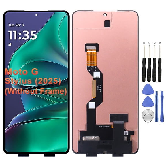 KIQ Replacement OLED Screen Full Assembly with Digitizer Compatible with Motorola Moto G Stylus (2025) XT2517(Without Frame) (With Repair Tool Set)