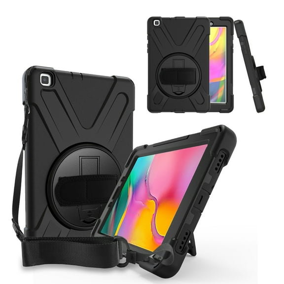 KIQ Samsung Galaxy Tab A 8.0 Case 2019 Model T290/T295, Heavy Duty Military Shockproof Case for Samsung Galaxy Tab A 8.0 SM-T290 SM-T295 SM-T297 - Black
