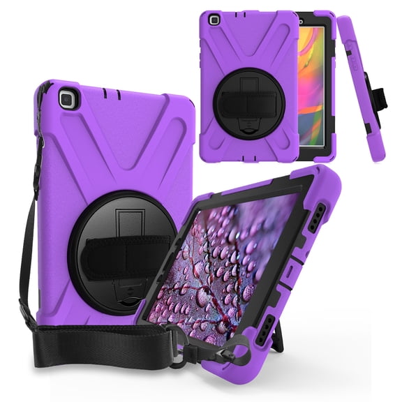 KIQ Samsung Galaxy Tab A 8.0 Case 2019 Model T290/T295, Heavy Duty Military Shockproof Case for Samsung Galaxy Tab A 8.0 SM-T290 SM-T295 SM-T297 - Purple