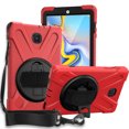 thumbnail image 1 of KIQ Shield Series for Samsung Galaxy Tab A 8.0 Case 2018 , Shockproof 360 Rotatable W/ Kickstand Hand Strap Shoulder Cover for Galaxy Tab SMT387v Tab A Verizon Case 8.0 SM-T387 [Red], 1 of 9