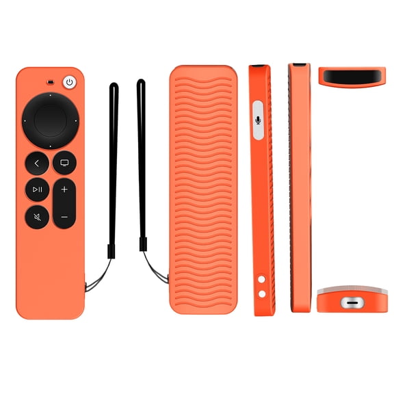 KIQ Silicone Protective Cover for Apple TV Siri Remote 4K/HD (2nd & 3rd Gen), Anti-Slip Shockproof (Orange)