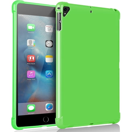 KIQ TPU Slim Case For iPad 6th Generation Case 2018 / iPad 5th Generation Case 2017 / iPad Air 2 / iPad Air 1 (9.7 Inch) Slim Low-Profile Transparent 9.7 iPad Case Cover - Green