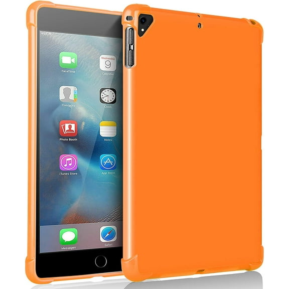 KIQ TPU Slim Case For iPad 6th Generation Case 2018 / iPad 5th Generation Case 2017 / iPad Air 2 / iPad Air 1 (9.7 Inch) Slim Low-Profile Transparent 9.7 iPad Case Cover - Orange