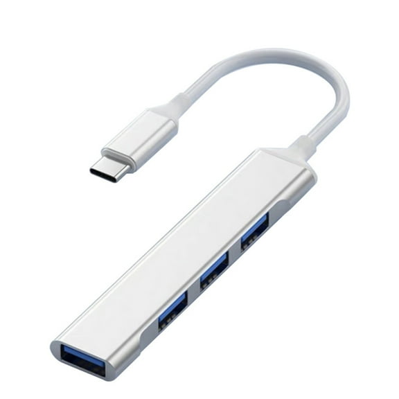 KIQ USB C Hub Splitter With 4 Port USB 3.0 and 0.65 ft Extended Cable for Laptop and Computer(White)
