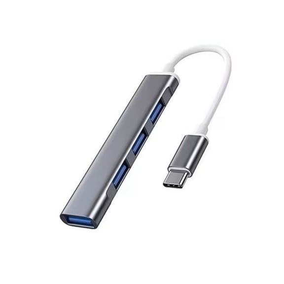KIQ USB C Hub Splitter With 4 Port USB 3.0 and 0.65ft Extended Cable for Laptop and Computer