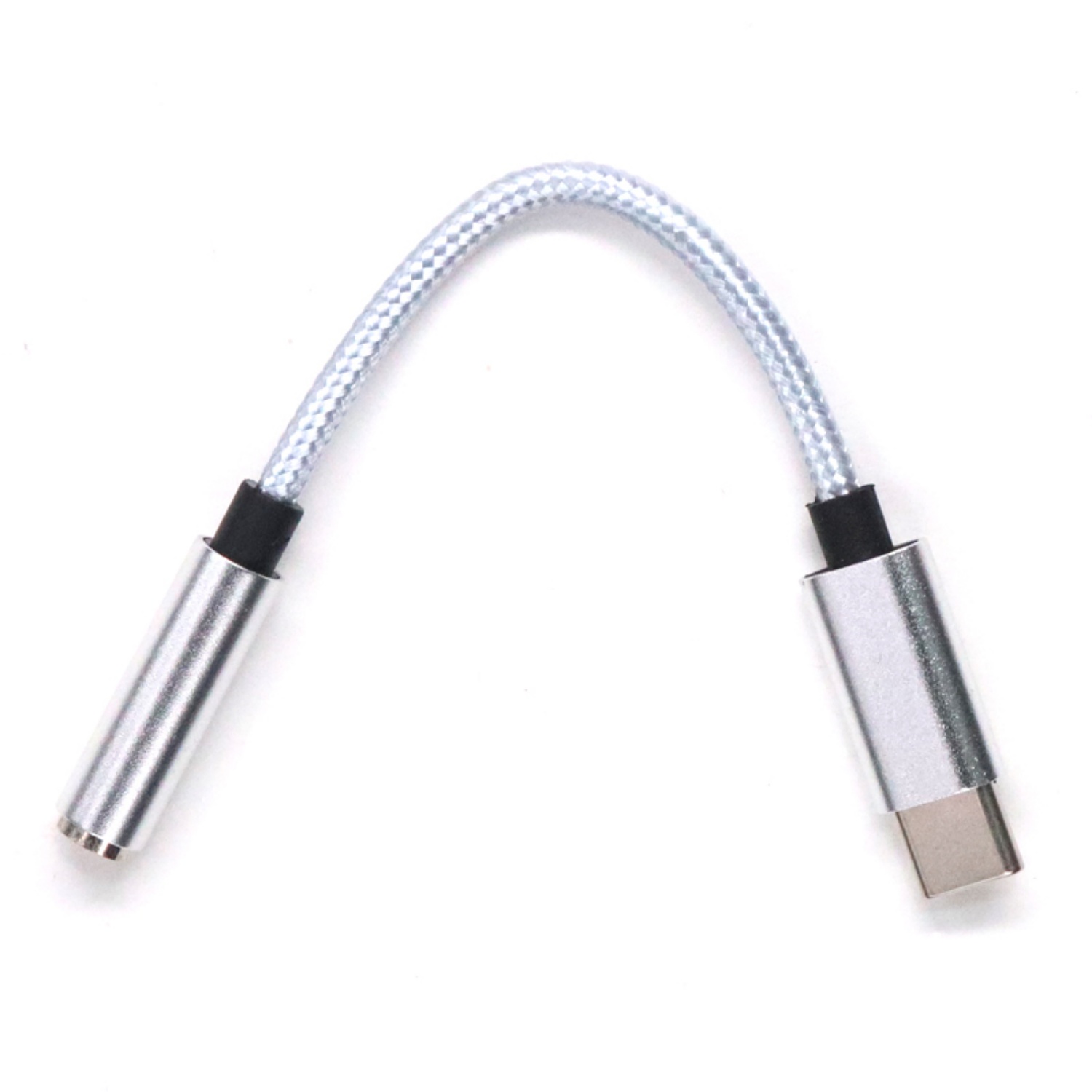 Adattatore Audio USB C A Jack 3.5 Mm AUX – 90 Gradi, Metallo Grigio, Cavo 5 Cm – Doonjiey