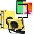 thumbnail image 1 of KIQ iPad 10.2 Case, Heavy Duty Shield Case with Shatter Resistant Ceramic Screen Protector for Apple iPad 10.2 7th 8th Gen [Yellow], 1 of 7