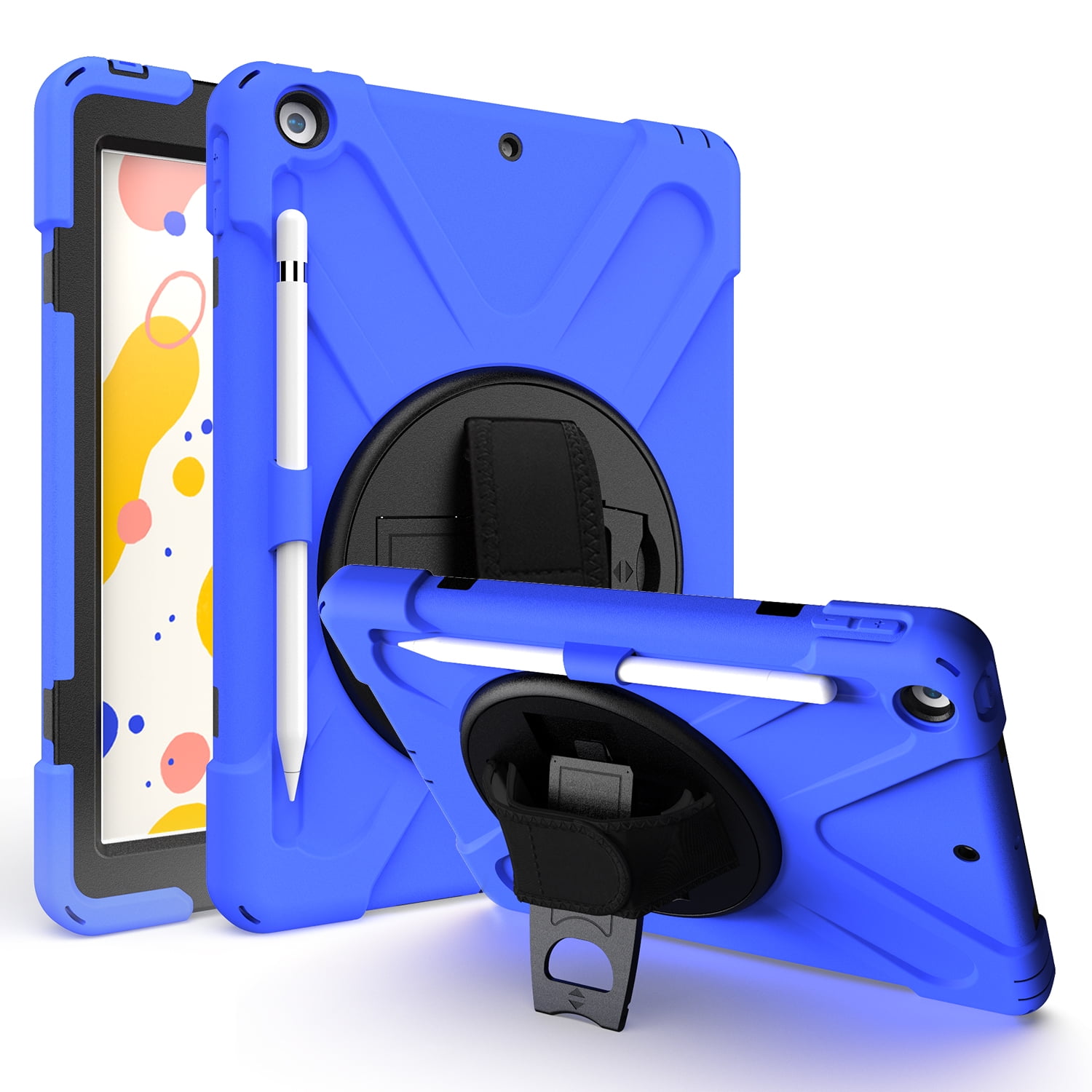 KIQ iPad 8th 7th Generation Case 10.2 inch 2019/2020, Shockproof Rugged Military Grade Case for Apple iPad 10.2 7th/8th Gen [Blue]