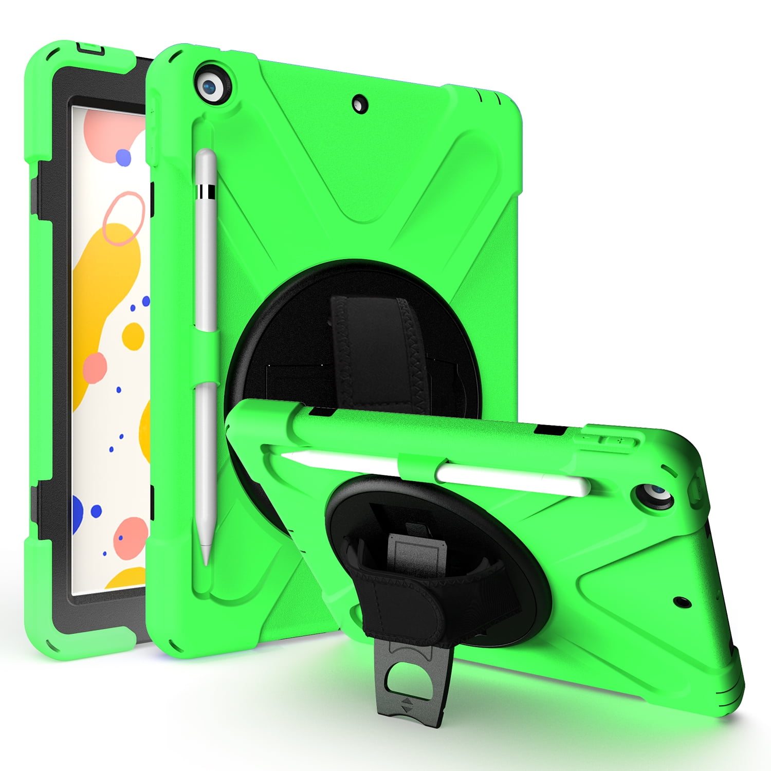 KIQ iPad 8th 7th Generation Case 10.2 inch 2019/2020, Shockproof Rugged Military Grade Case for Apple iPad 10.2 7th/8th Gen [Green]