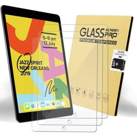 KIQ iPad 9.7 Screen Protector, Fits iPad Pro 9.7, Air 1, Air 2, 5th/6th Gen, Tempered Glass Clear, Bubble-Free, Easy-to-Install, Self-Adhere, Anti-Scratch, for Apple iPad 9.7 (3 Pack)