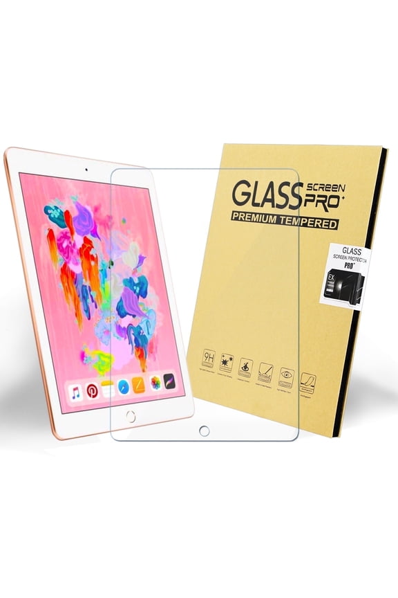 iPad 9.7 Screen Protector, Scratch-Resistant Clear 9H Tempered Glass For Apple iPad 9.7-inch 6th Generation (2018) 9.7 inch 5th Gen (2017)