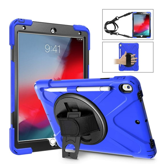 KIQ iPad Air 3rd Gen Pro 10.5 Case, Heavy Duty Shockproof Shoulder Strap Cover for Apple iPad Air 3rd iPad Pro 10.5 [Blue]