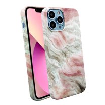 KIQ iPhone 13 Pro Case, Womens Fashion Slim Cell Phone Case Protective Cover (Watercolor Pink Grey)