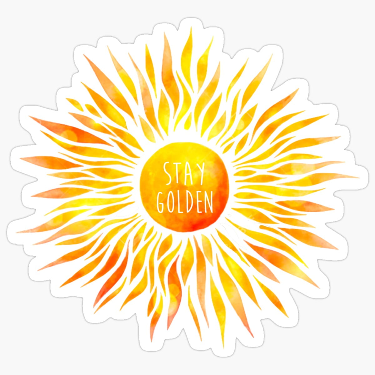 KIRA Stay Golden Sun Watercolor Sticker Birthday Gifts - Decorative ...