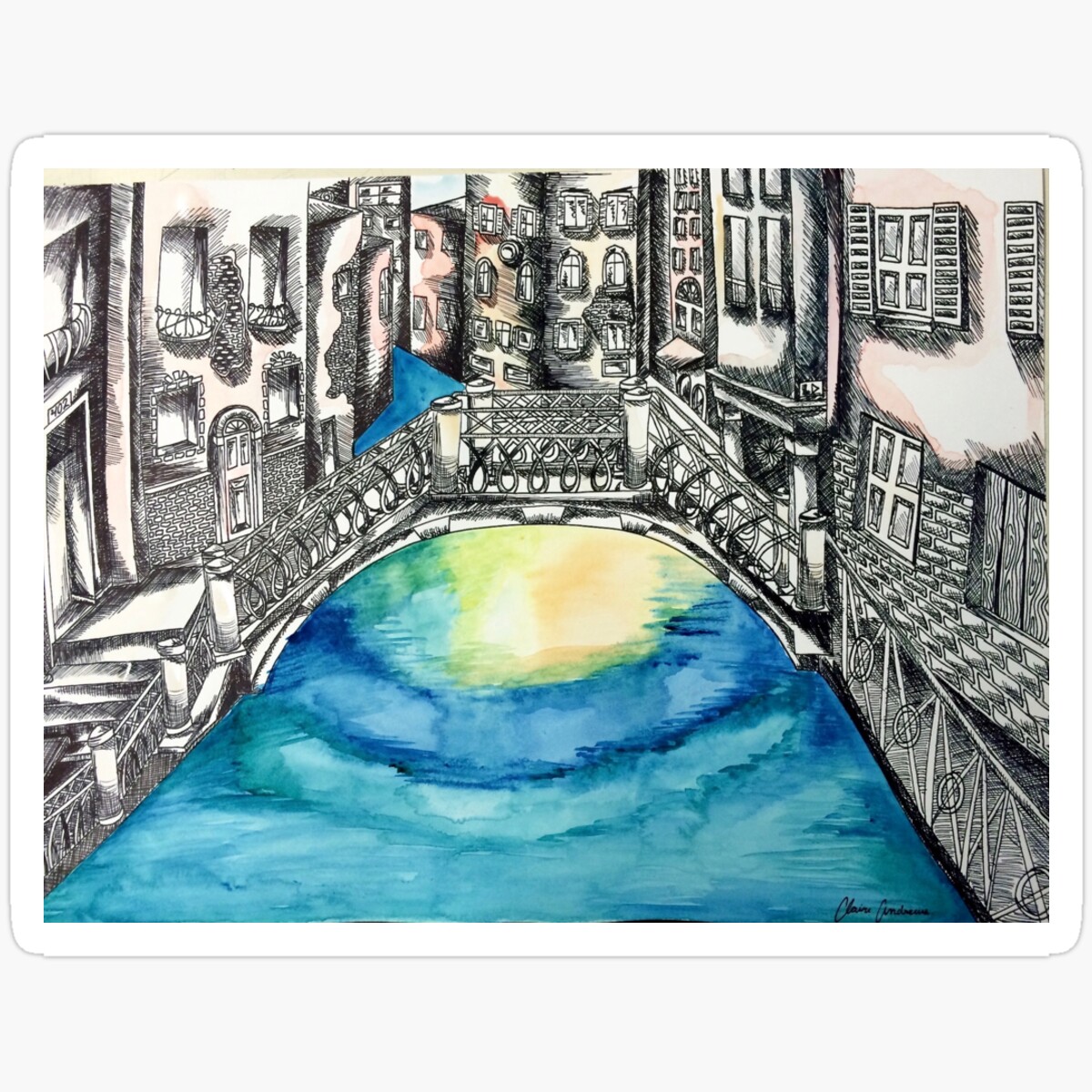 KIRA Venice Illustration And Watercolor Sticker Birthday Gifts ...