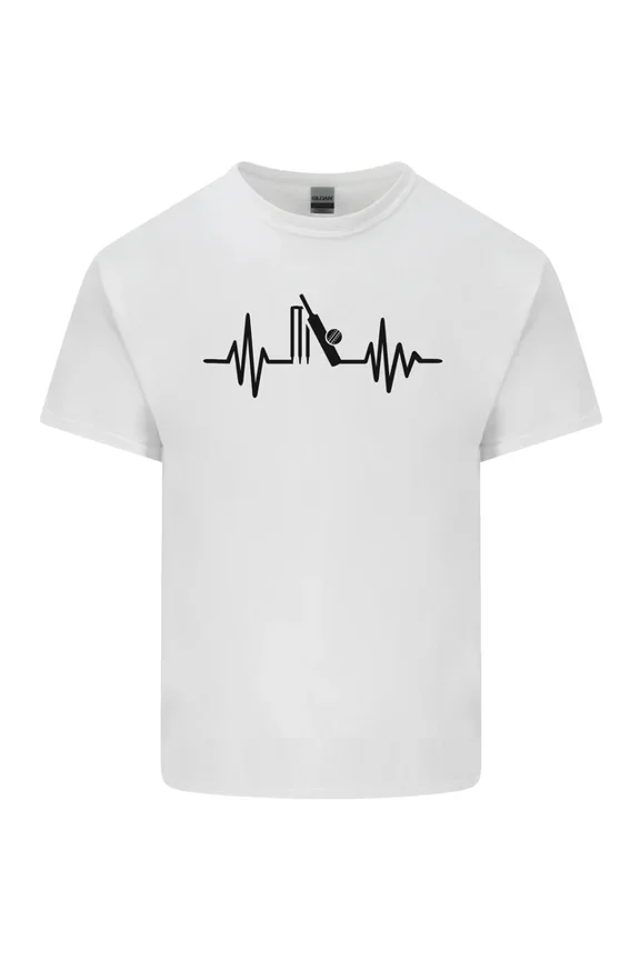 Cricket Pulse Cricketer Cricketing Ecg Mens Womens T-Shirt