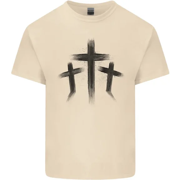 Kiraa Three Grunge Crosses Gothic Mens Womens T-Shirt