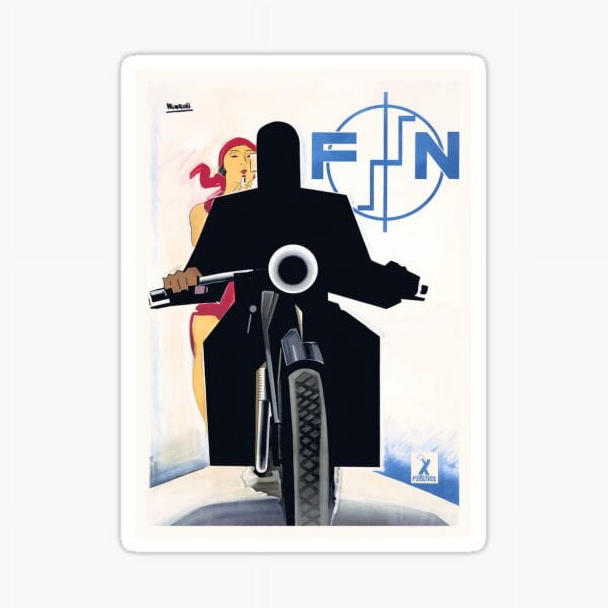 KIRAKIRA 1925 FN Motorcycles Belgian Advertising Sticker - Walmart.com