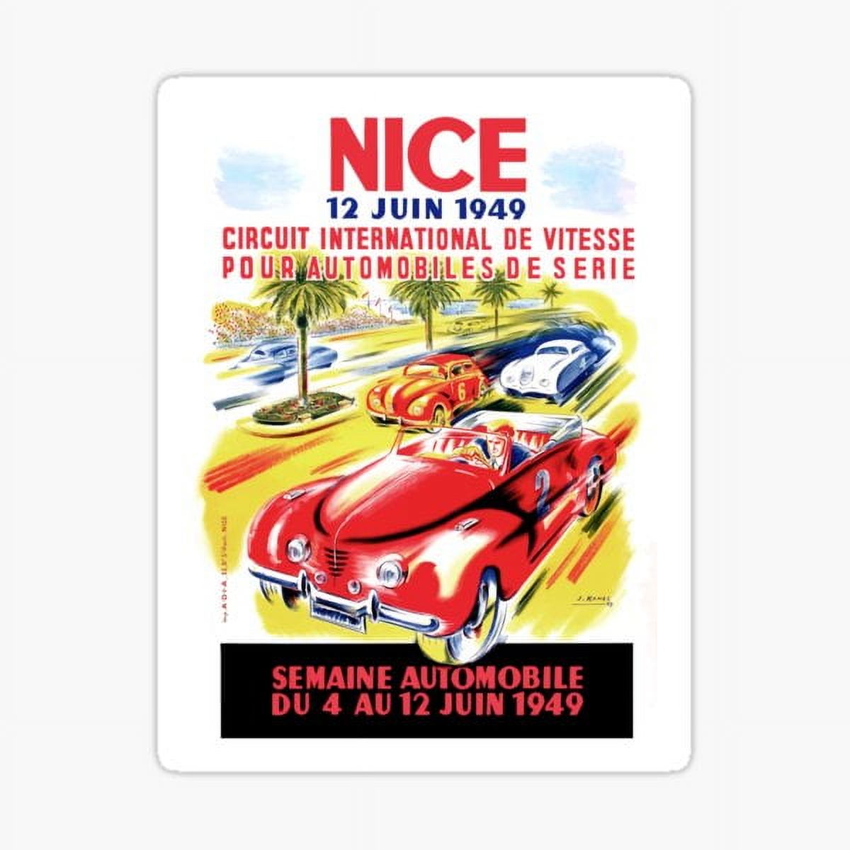 1949 Sticker KIRAKIRA 1949 Nice France Circuit Automobile Race Sticker - Walmart.com