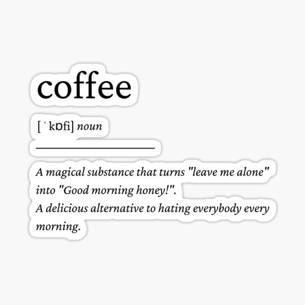 KIRAKIRA Coffee definition Sticker - Walmart.com