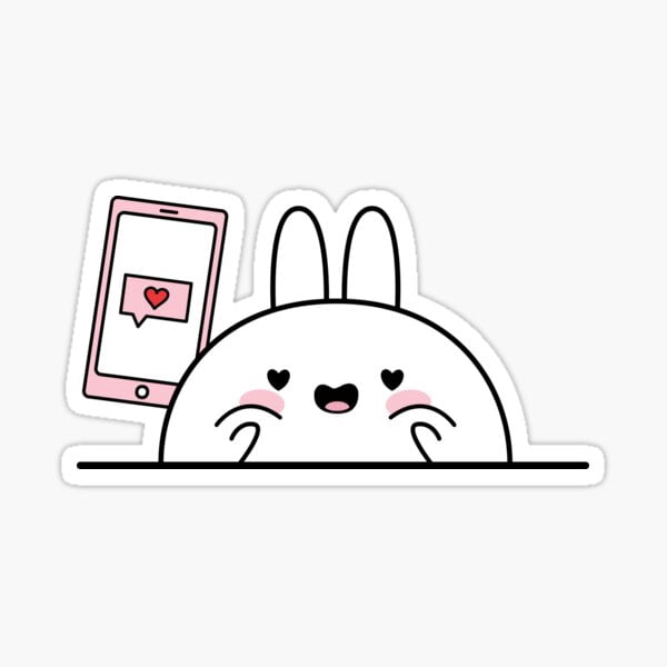 KIRAKIRA Love message, Love you sticker, Cute white rabbit, Valentines ...