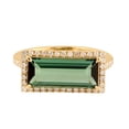 thumbnail image 1 of KIRAN FINE JEWEL Baguette Green Tourmaline CZ Diamond Cocktail Band Ring Yellow Gold Plated 925 Silver Wedding Gemstone Statement Jewelry, 1 of 5