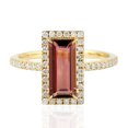 thumbnail image 1 of KIRAN FINE JEWEL Baguette Pink Tourmaline CZ Diamond Cocktail Band Ring 925 Sterling Silver Wedding Women Gemstone Statement Jewelry Gift For Her, 1 of 5