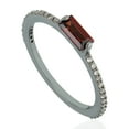 KIRAN FINE JEWEL Baguette Red CZ Diamond Band Ring Oxidized 925