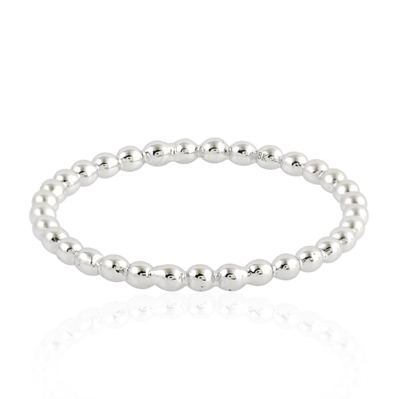 KIRAN FINE JEWEL Bead Ball Band Ring 925 Sterling Silver Wedding Anniversary Engagement Women Statement Jewelry Gift For Her