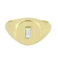 thumbnail image 1 of KIRAN FINE JEWEL Bezel Baguette CZ Diamond Statement Ring Yellow Gold Plated 925 Silver Wedding Women Gemstone Statement Jewelry Gift For Her, 1 of 1