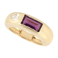 thumbnail image 1 of KIRAN FINE JEWEL Bezel Baguette Purple Amethyst CZ Diamond Band Ring Yellow Gold Plated 925 Silver Women Gemstone Statement Jewelry Gift For Her, 1 of 5