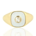 thumbnail image 1 of KIRAN FINE JEWEL Bezel CZ Diamond Statement Ring Yellow Gold Plated 925 Silver Wedding Women Gemstone Enamel Statement Jewelry Gift For Her, 1 of 1