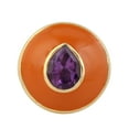 thumbnail image 1 of KIRAN FINE JEWEL Bezel Pear Purple Amethyst Statement Ring Yellow Gold Plated 925 Silver Women Gemstone Enamel Statement Jewelry Gift For Her, 1 of 5