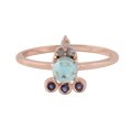 thumbnail image 1 of KIRAN FINE JEWEL Bezel Round Blue Apetite Iolite Cocktail Band Ring Rose Gold Plated 925 Sterling Silver Wedding Band Ring Statement Jewelry Gift For Her, 1 of 5
