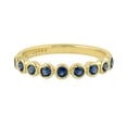 thumbnail image 1 of KIRAN FINE JEWEL Bezel Round Blue Sapphire Eternity Ring Yellow Gold Plated 925 Sterling Silver Wedding Band Ring Statement Jewelry Gift For Her, 1 of 1