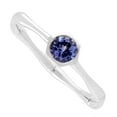 thumbnail image 1 of KIRAN FINE JEWEL Bezel Round Blue Tanzanite Stackable Ring 925 Sterling Silver Wedding Anniversary Engagement Band Ring Statement Jewelry Gift For Her, 1 of 5