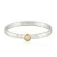 thumbnail image 1 of KIRAN FINE JEWEL Bezel Round White CZ Diamond Single Stone Ring Yellow Gold Plated 925 Sterling Silver Wedding Band Ring Statement Jewelry Gift For Her, 1 of 5
