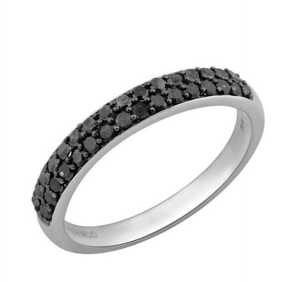 KIRAN FINE JEWEL CZ Diamond Eternity Ring Oxidized 925 Sterling Silver Wedding Anniversary Engagement Band Ring Statement Jewelry Gift For Her