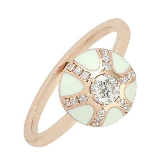 KIRAN FINE JEWEL CZ Diamond Solitaire Ring Rose Gold Plated 925 Silver Wedding Anniversary Women Gemstone Statement Jewelry Gift For Her
