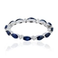 thumbnail image 1 of KIRAN FINE JEWEL Marquise Blue Sapphire CZ Diamond Band Ring 925 Sterling Silver Wedding Women Gemstone Statement Jewelry Gift For Her, 1 of 5