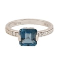 thumbnail image 1 of KIRAN FINE JEWEL Octagon Blue Topaz CZ Diamond Cocktail Band Ring 925 Sterling Silver Anniversary Women Gemstone Statement Jewelry Gift For Her, 1 of 5