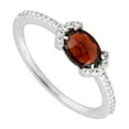thumbnail image 1 of KIRAN FINE JEWEL Oval Red Garnet Topaz Wedding Ring 925 Sterling Silver Wedding Anniversary Engagement Band Ring Statement Jewelry Gift For Her, 1 of 5