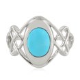 thumbnail image 1 of KIRAN FINE JEWEL Oval Turquoise Turquoise Cocktail Band Ring 925 Silver Wedding Anniversary Engagement Women Gemstone Statement Jewelry Gift For Her, 1 of 5