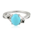 thumbnail image 1 of KIRAN FINE JEWEL Oval Turquoise Turquoise Spinel Band Ring 925 Sterling Silver Wedding Women Gemstone Statement Jewelry Gift For Her, 1 of 5