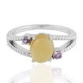 thumbnail image 1 of KIRAN FINE JEWEL Oval Yellow Citrine Amethyst Cocktail Band Ring 925 Sterling Silver Wedding Women Gemstone Statement Jewelry Gift For Her, 1 of 1
