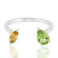 thumbnail image 1 of KIRAN FINE JEWEL Pear Green Peridot Citrine Cocktail Band Ring 925 Silver Wedding Engagement Women Gemstone Statement Jewelry Gift For Her, 1 of 5
