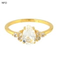 thumbnail image 1 of KIRAN FINE JEWEL Pear White Topaz Cocktail Band Ring Yellow Gold Plated 925 Sterling Silver Wedding Women Gemstone Statement Jewelry Gift For Her, 1 of 5